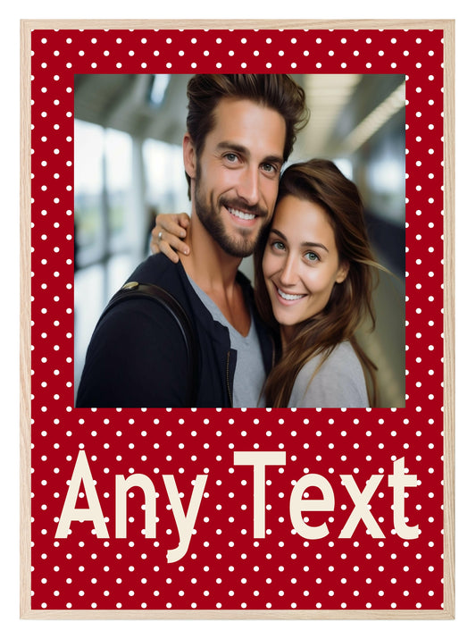 Personalised Polka Dot Photo Print | Red & Cream