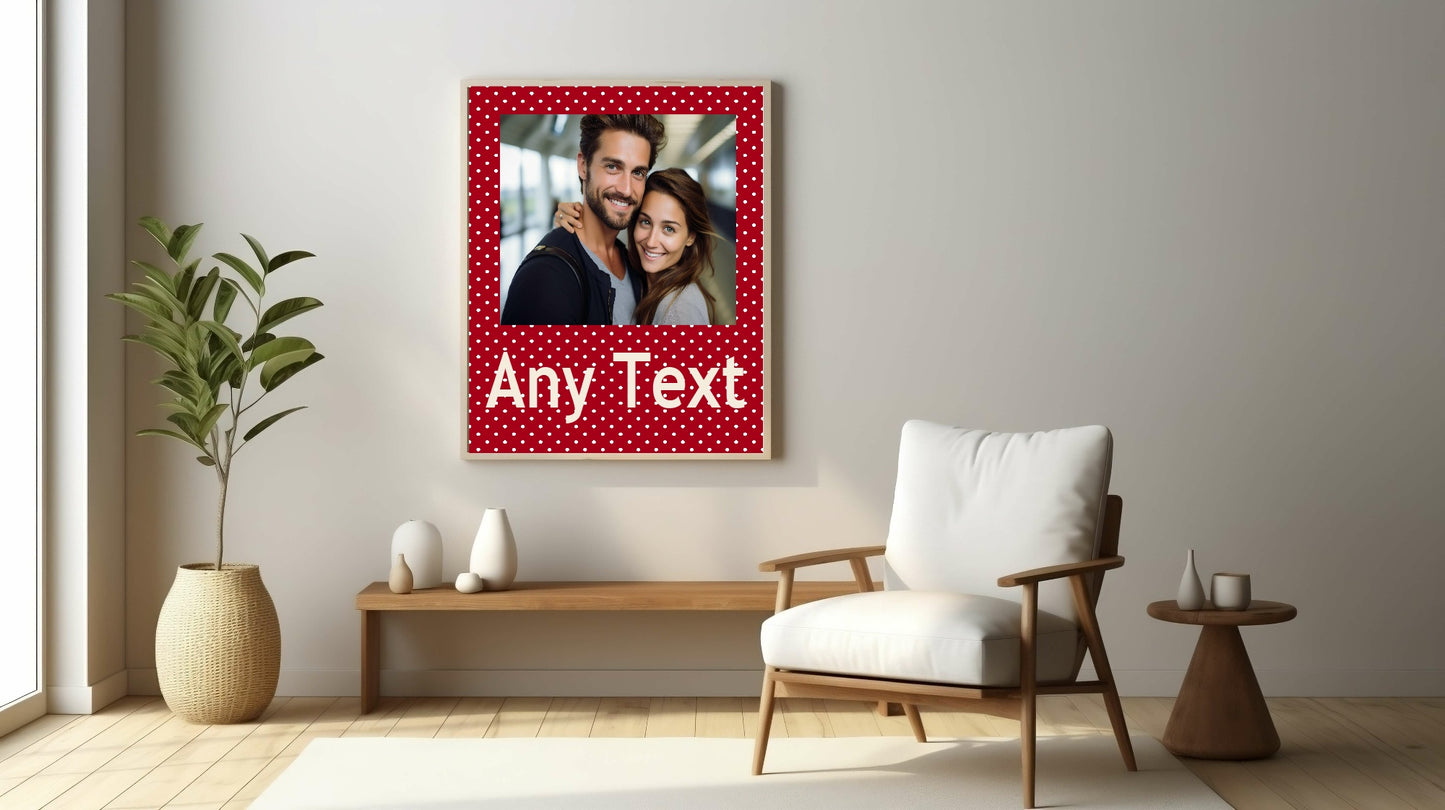 Personalised Polka Dot Photo Print | Red & Cream