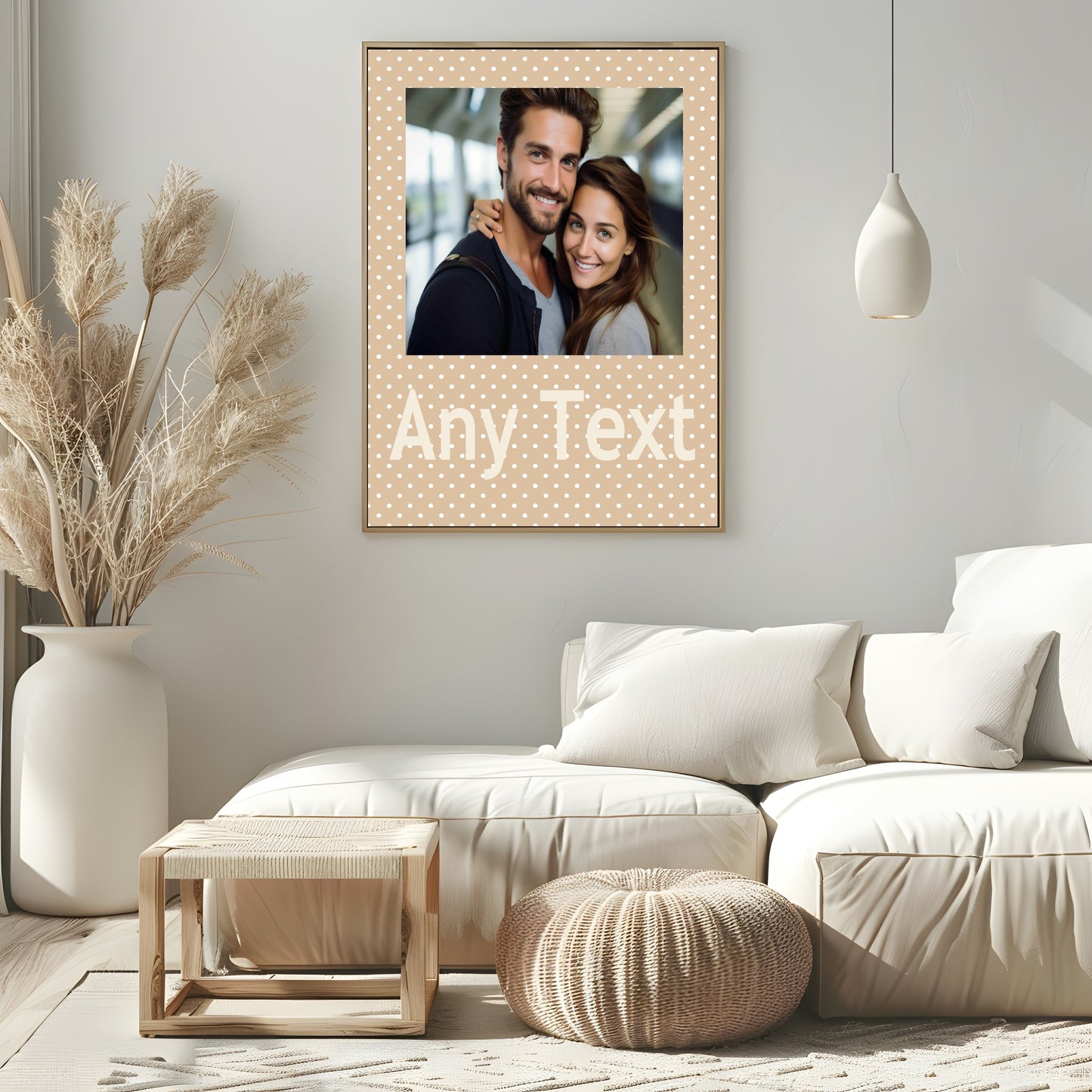 Personalised Polka Dot Photo Print | Red & Cream