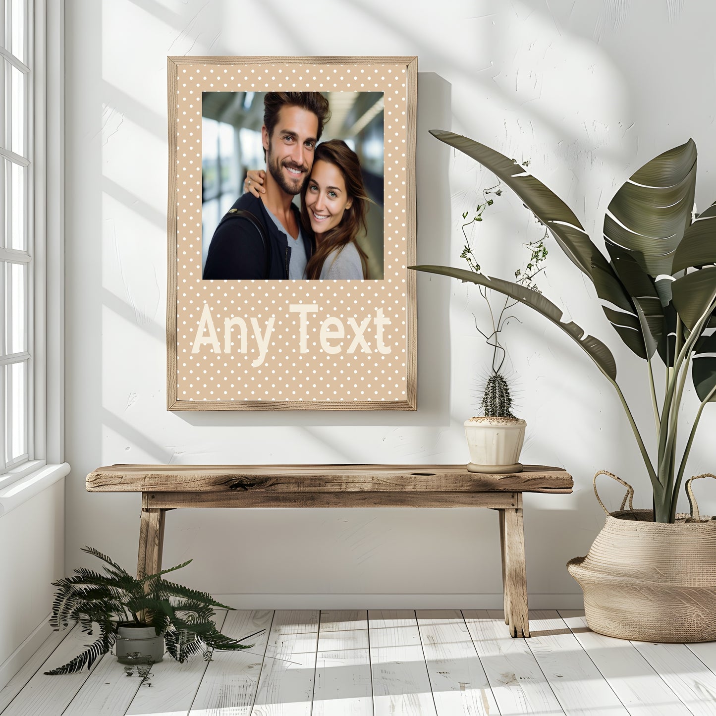 Personalised Polka Dot Photo Print | Red & Cream
