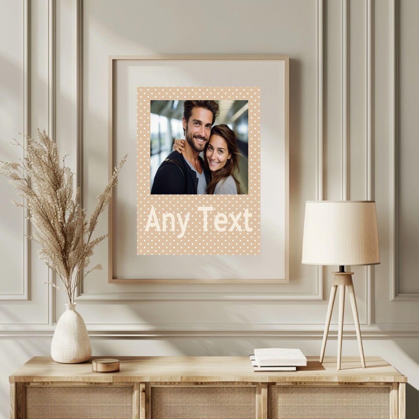 Personalised Polka Dot Photo Print | Red & Cream