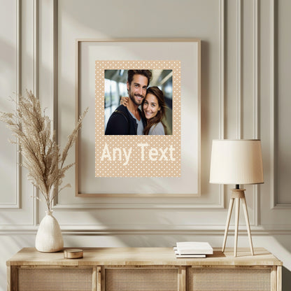 Personalised Polka Dot Photo Print | Red & Cream