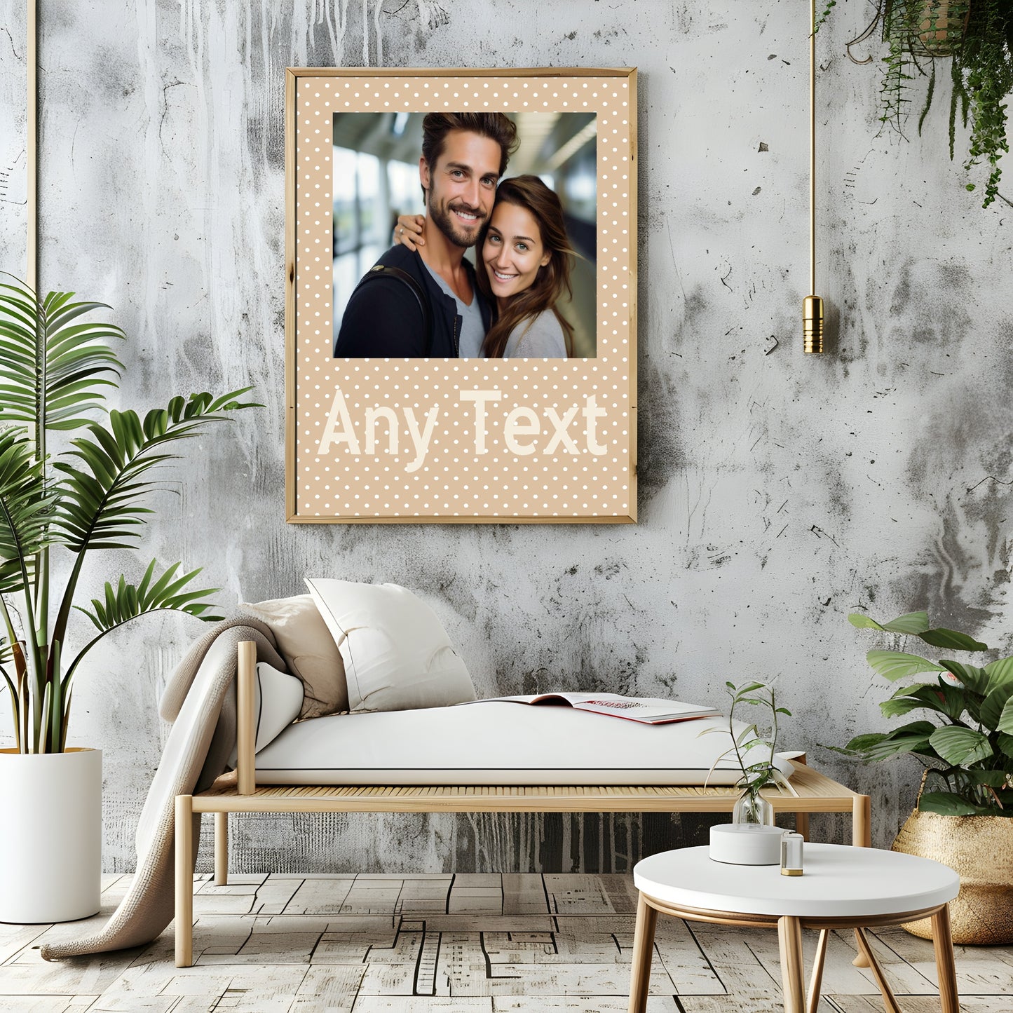 Personalised Polka Dot Photo Print | Red & Cream