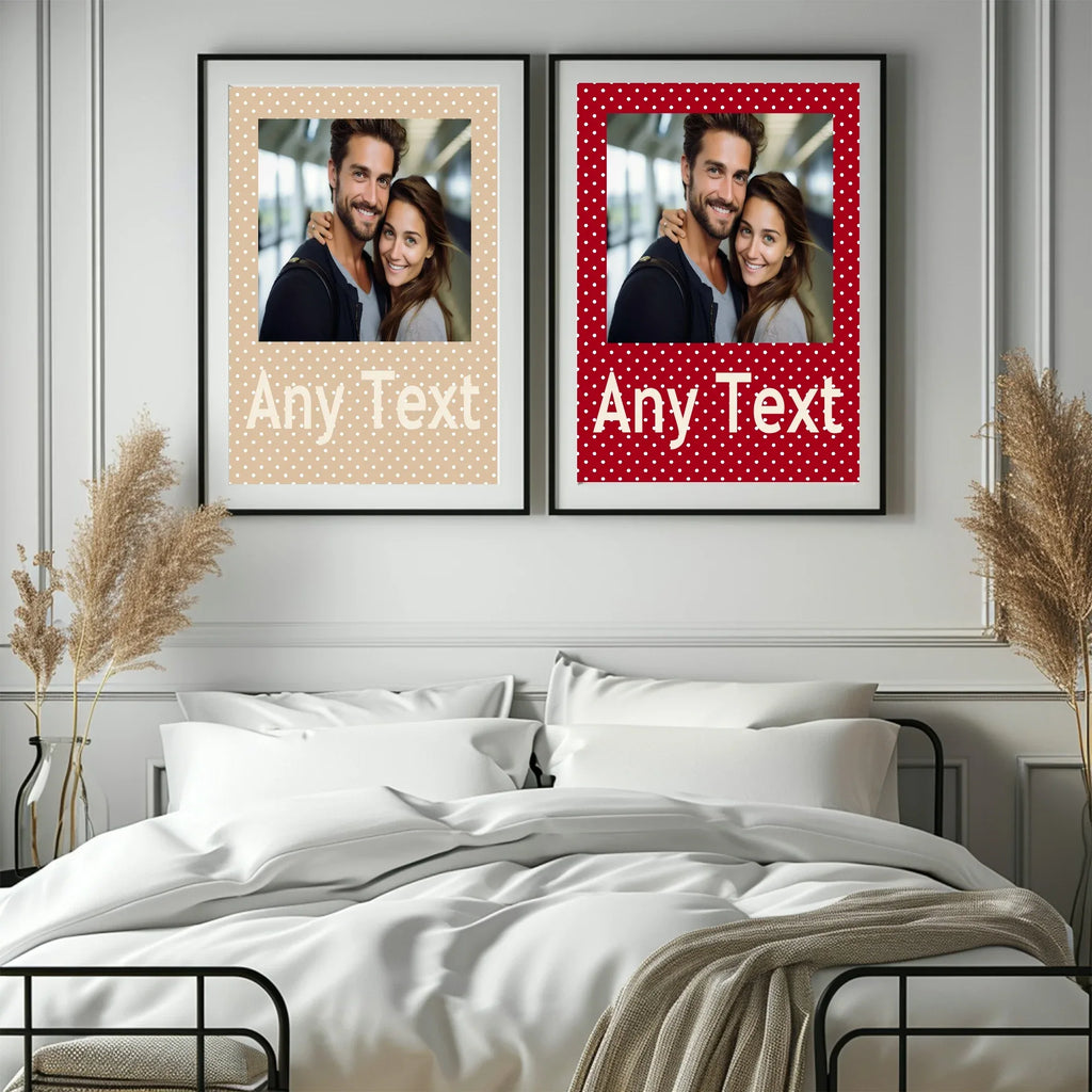 Personalised Polka Dot Photo Print | Red & Cream - Larosier Prints