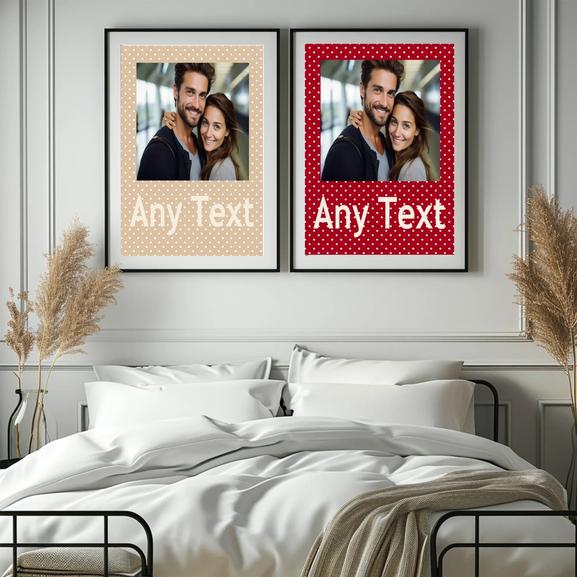 Personalised Polka Dot Photo Print | Red & Cream - Larosier Prints
