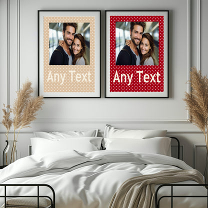 Personalised Polka Dot Photo Print | Red & Cream