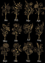 Personalised Birth Flower Birth Details Photo Print | Black Or White - Larosier Prints
