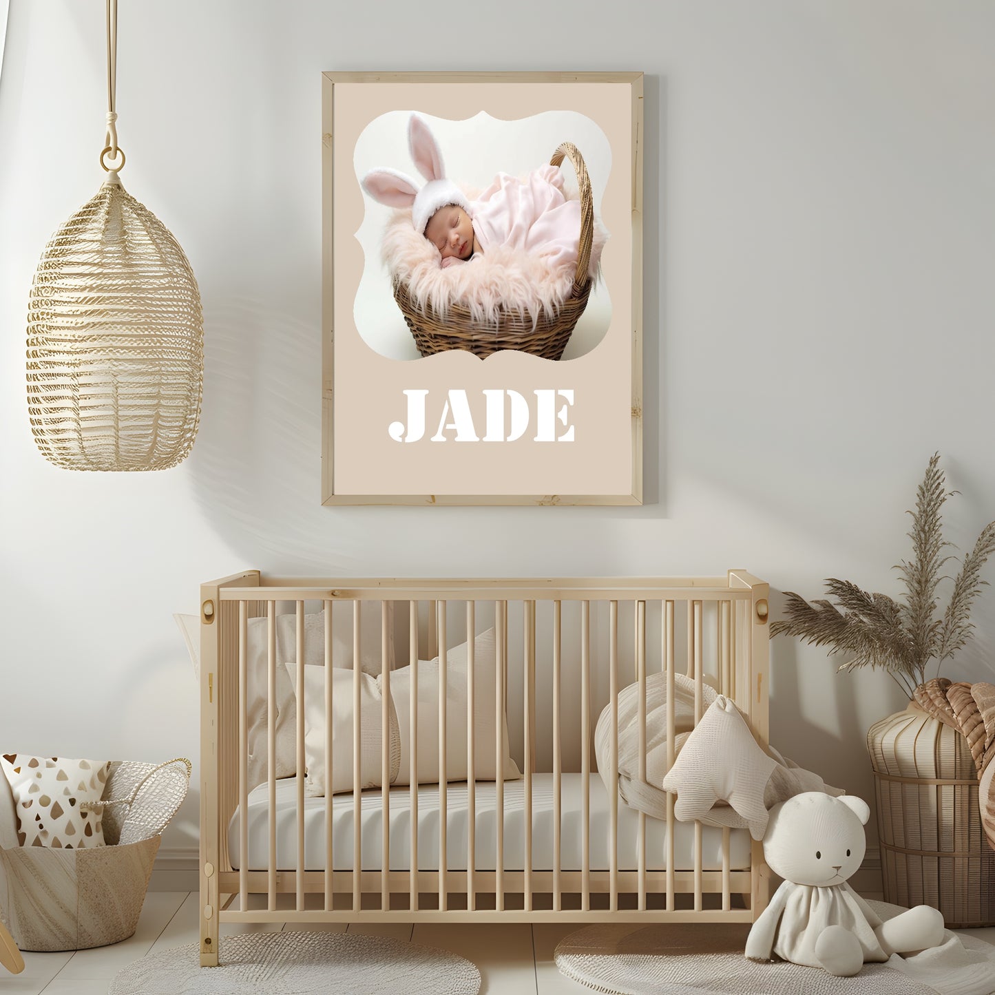 Personalised Modern & Bright Stencil Name Photo Print | Numerous Colour Options