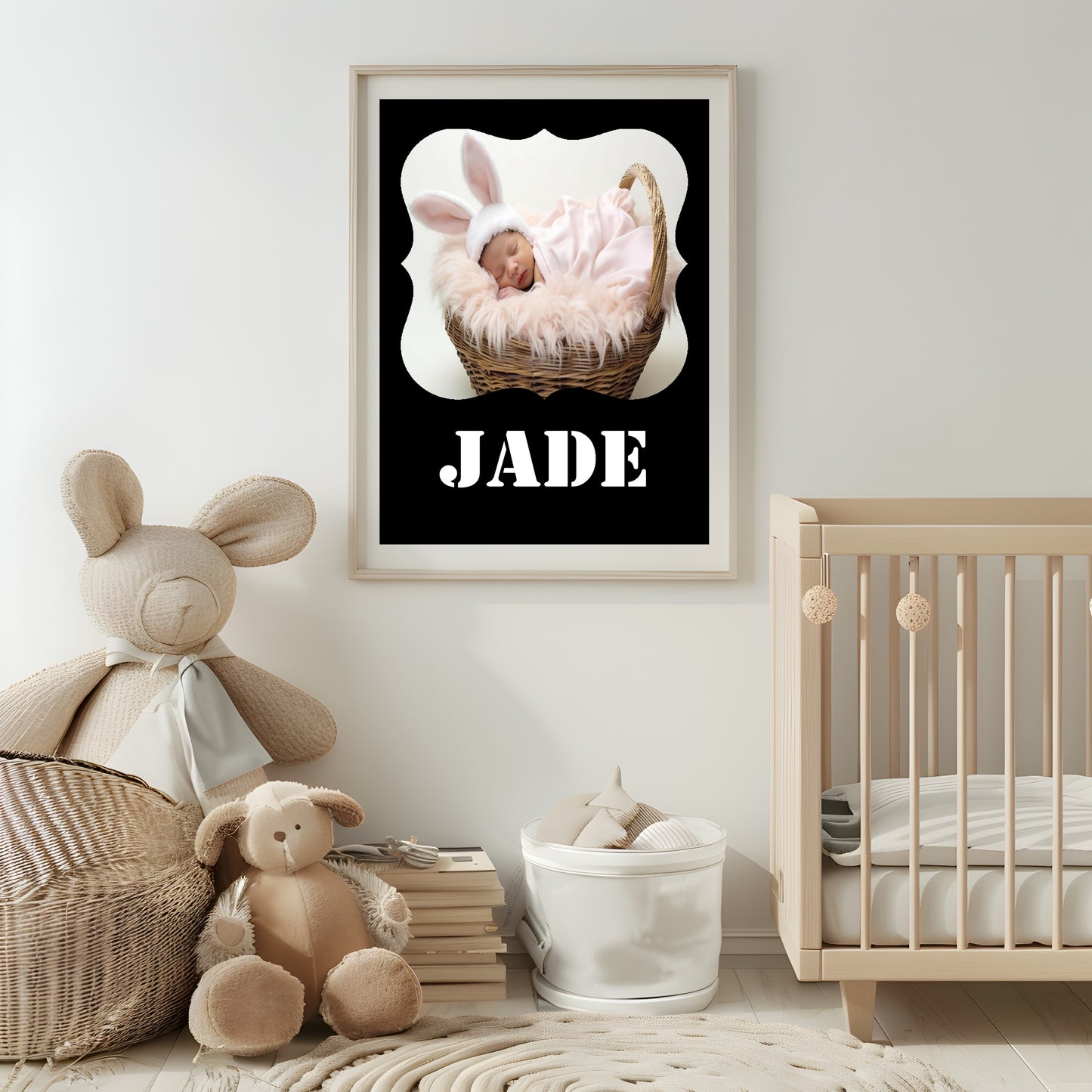 Personalised Modern & Bright Stencil Name Photo Print | Numerous Colour Options