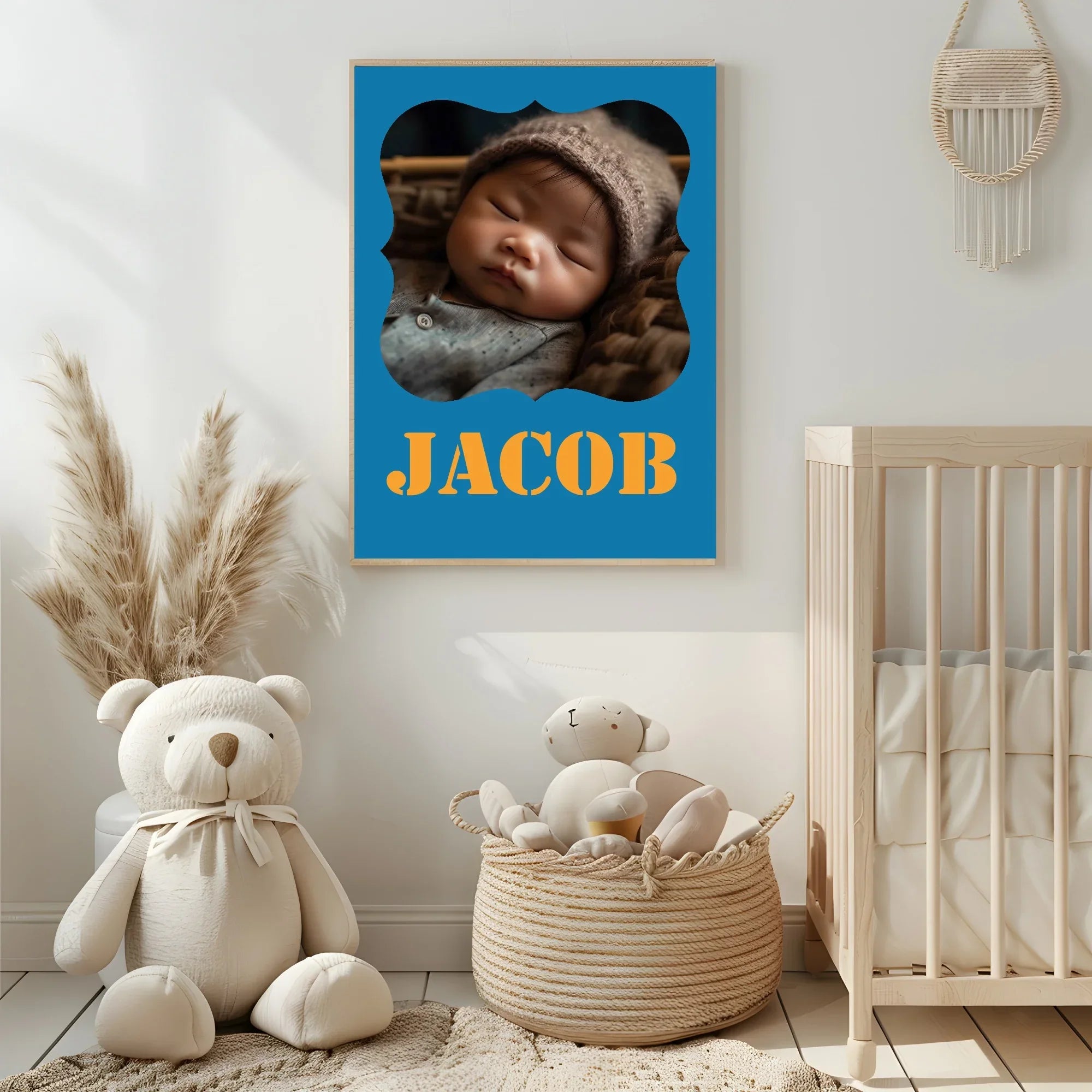 Personalised Modern & Bright Stencil Name Photo Print | Numerous Colour Options - Larosier Prints