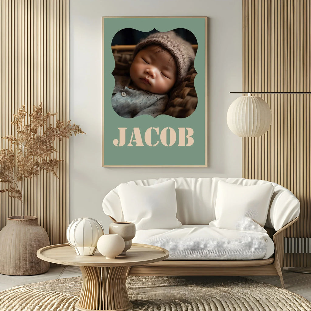 Personalised Modern & Bright Stencil Name Photo Print | Numerous Colour Options - Larosier Prints
