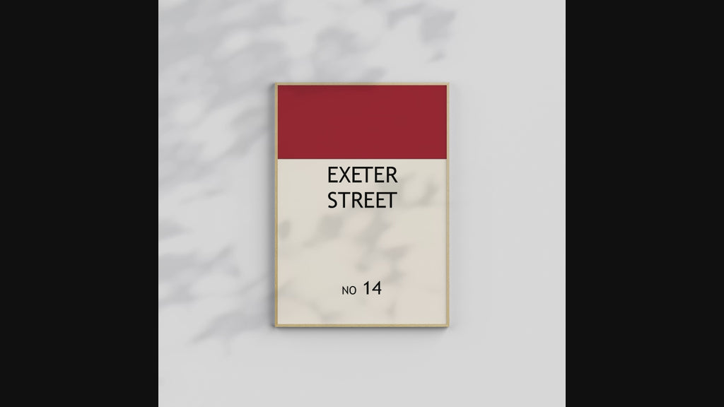 Personalised Monopoly Print | Custom Street Name Wall Art | Bold Typographic Print | Fun Personalised Gift