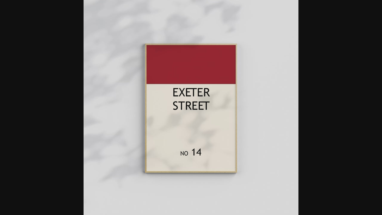 Personalised Monopoly Print | Custom Street Name Wall Art | Bold Typographic Print | Fun Personalised Gift