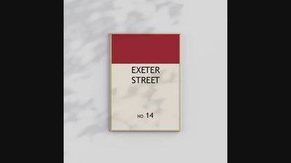 Personalised Monopoly Print | Custom Street Name Wall Art | Bold Typographic Print | Fun Personalised Gift