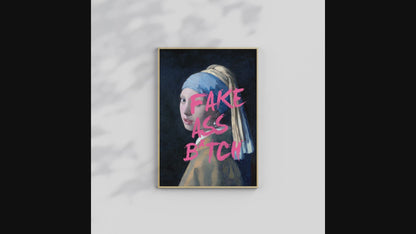 Girl with a Pearl Earring Print – Altered Art Inspired by Johannes Vermeer | Pop Culture Wall Art