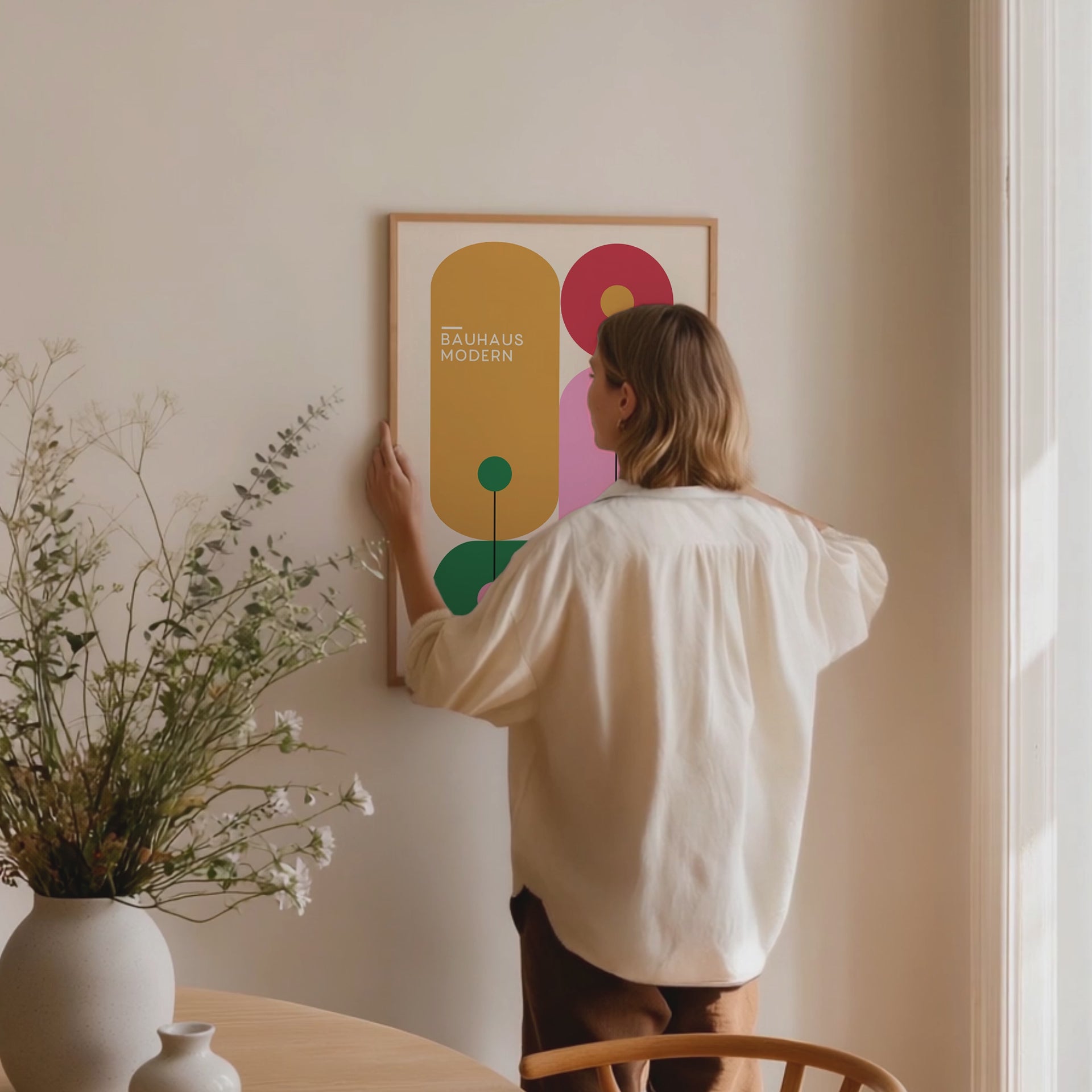 Load video: Video of Bauhaus Print in frame on wall