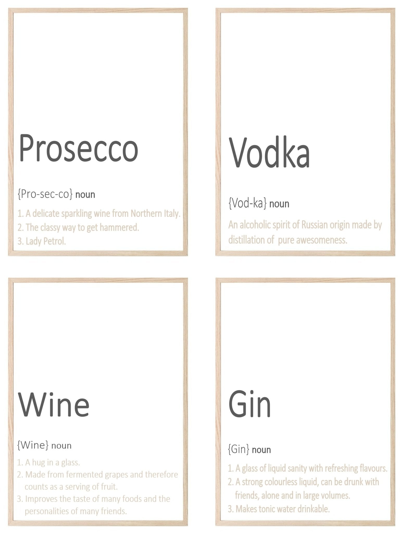 Prosecco Definition Print | Fun Wall Art