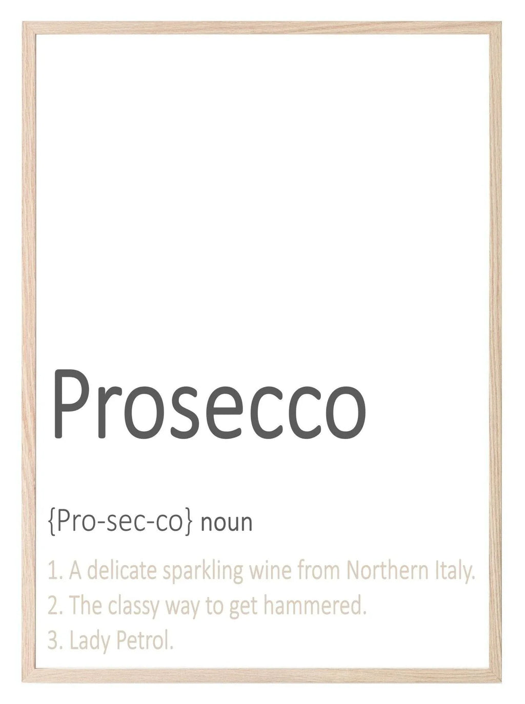 Prosecco Definition Print | Fun Wall Art - Larosier Prints