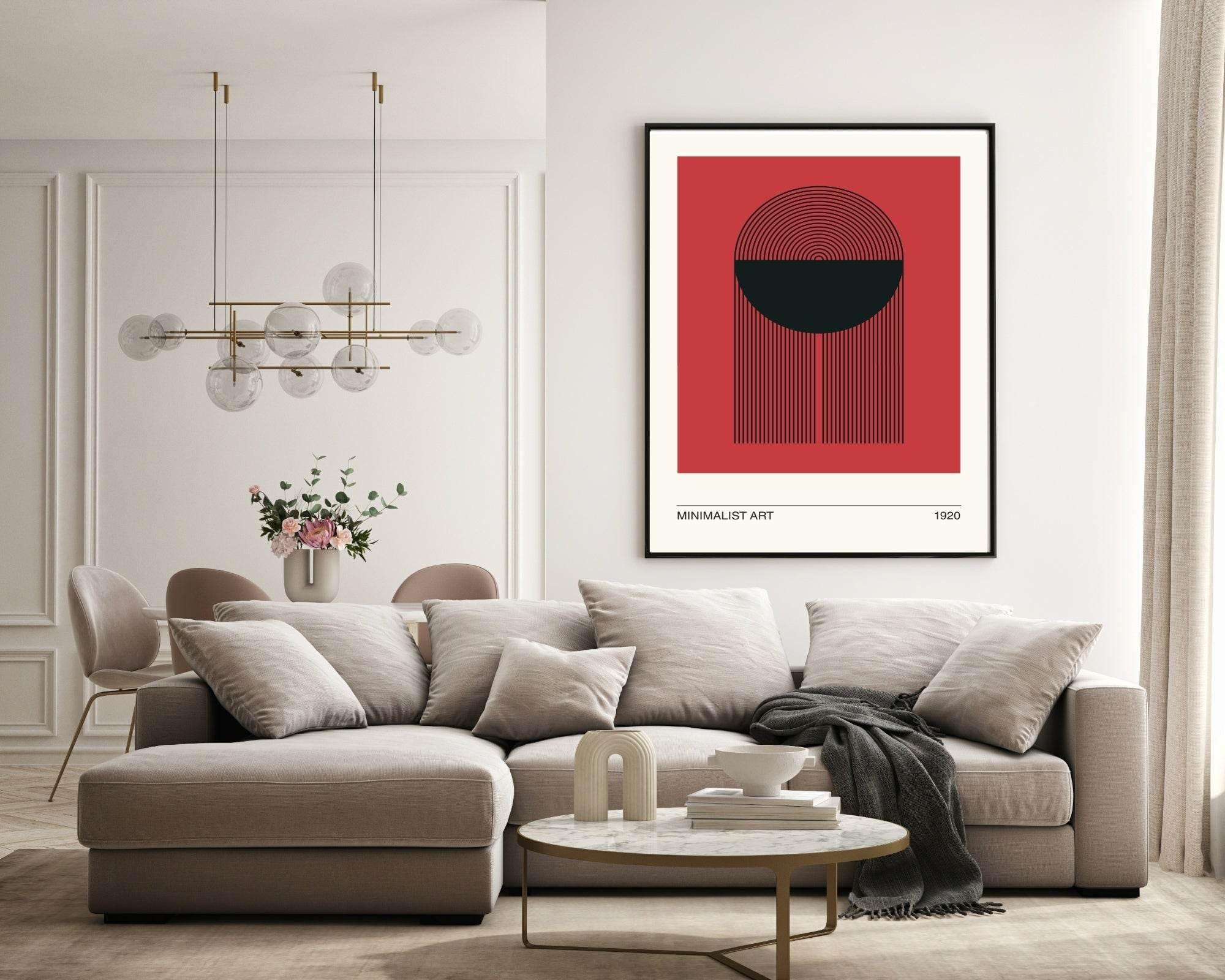 Red Minimalist Print | Abstract Wall Art - Larosier Prints
