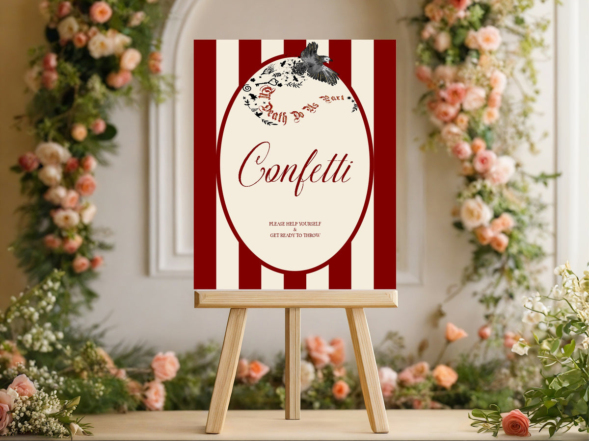 Red Rose & Bird Confetti