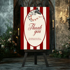 Red Rose & Bird Thank You Sign