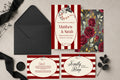 Red Rose & Bird Invitation Suite