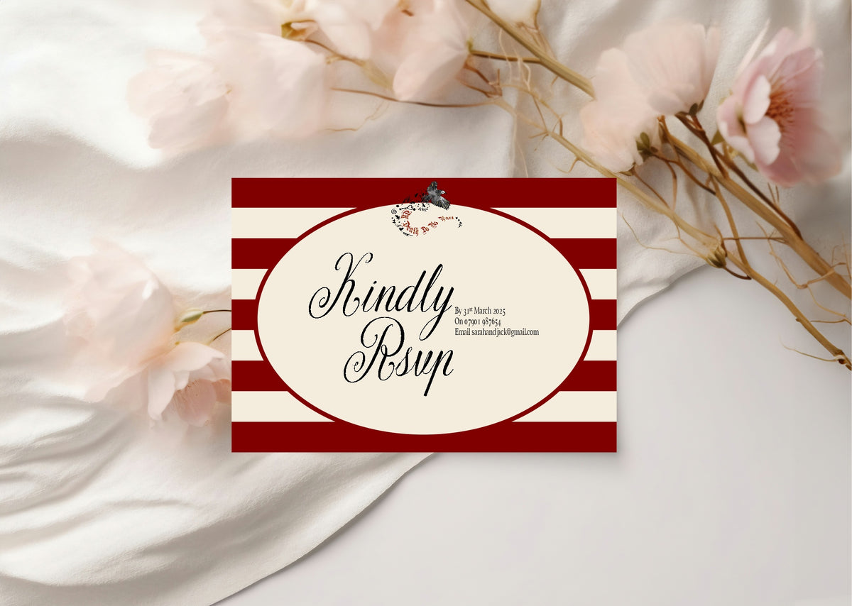 Red Rose & Bird Invitation Suite