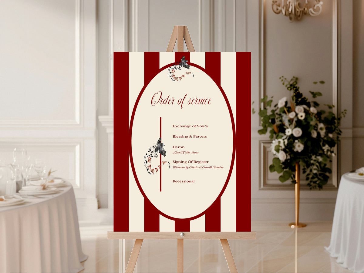 Red Rose & Bird Order of Service