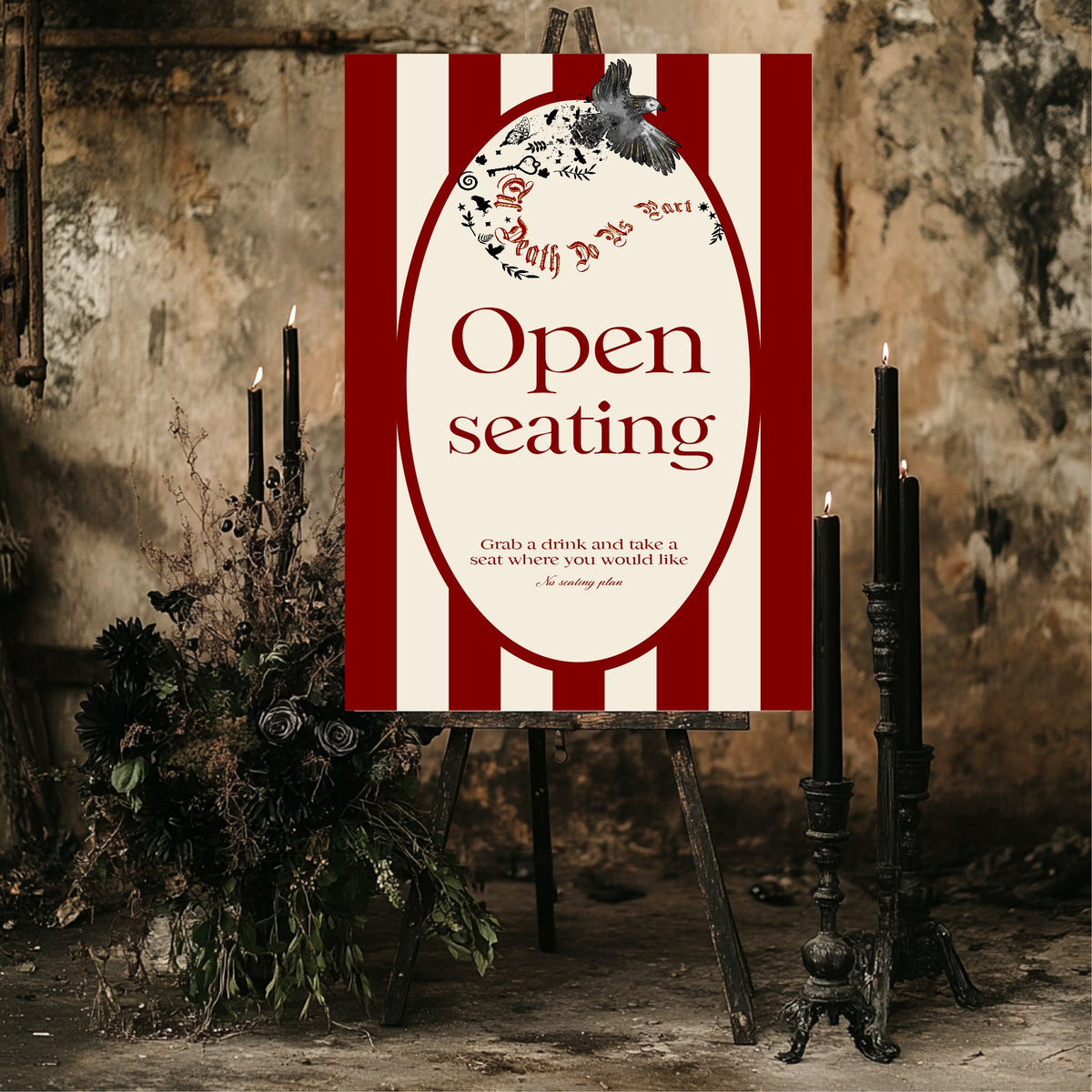 Red Rose & Bird Open Seating