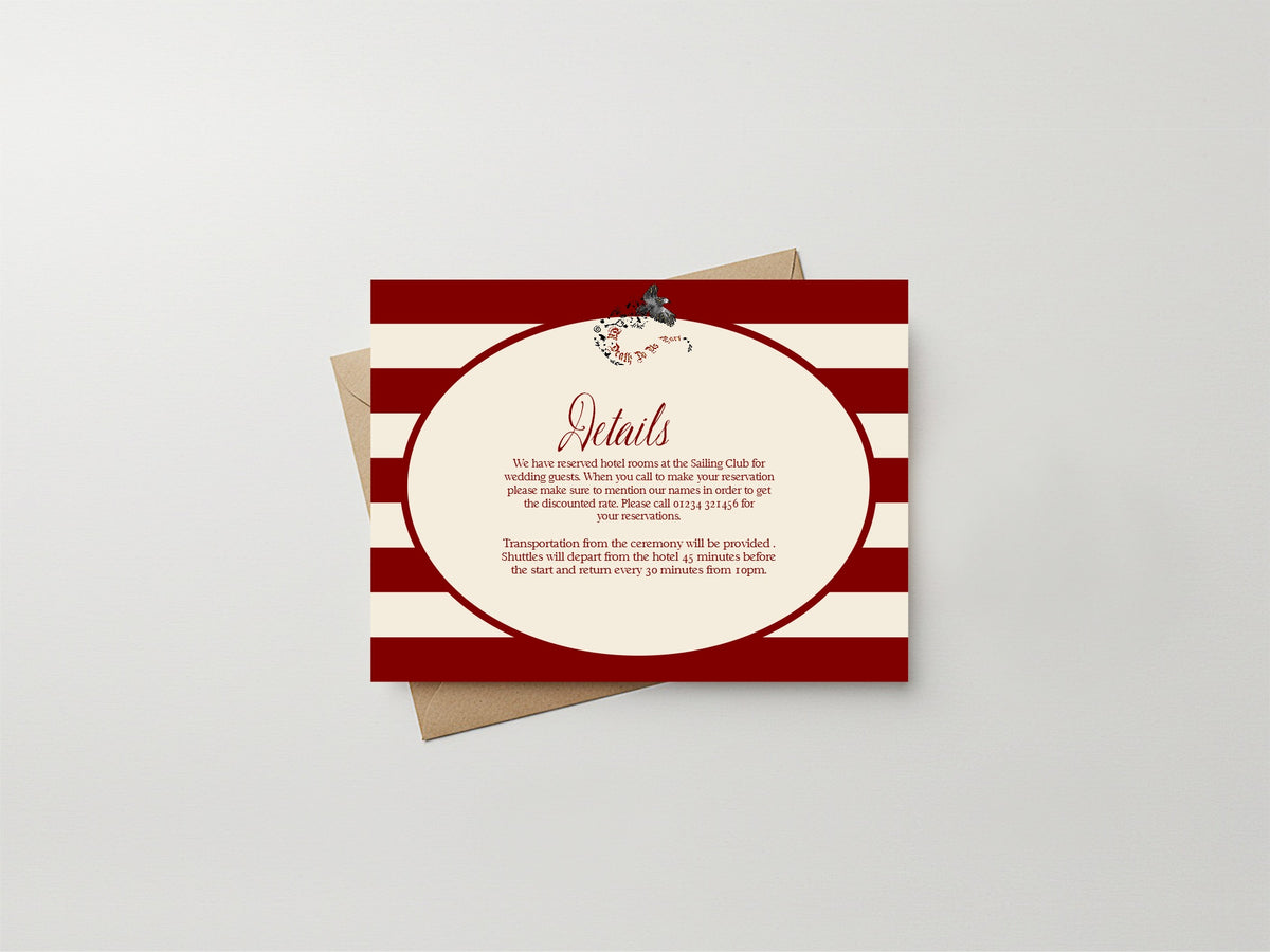 Red Rose & Bird Enclosure Cards