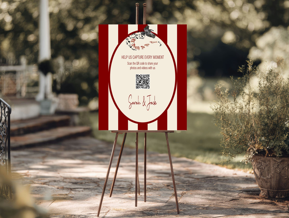 Red Rose & Bird QR Code