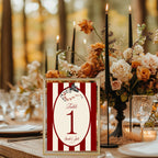 Red Rose & Bird wedding table names and numbers