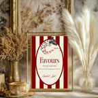 Red Rose & Bird Favours Sign