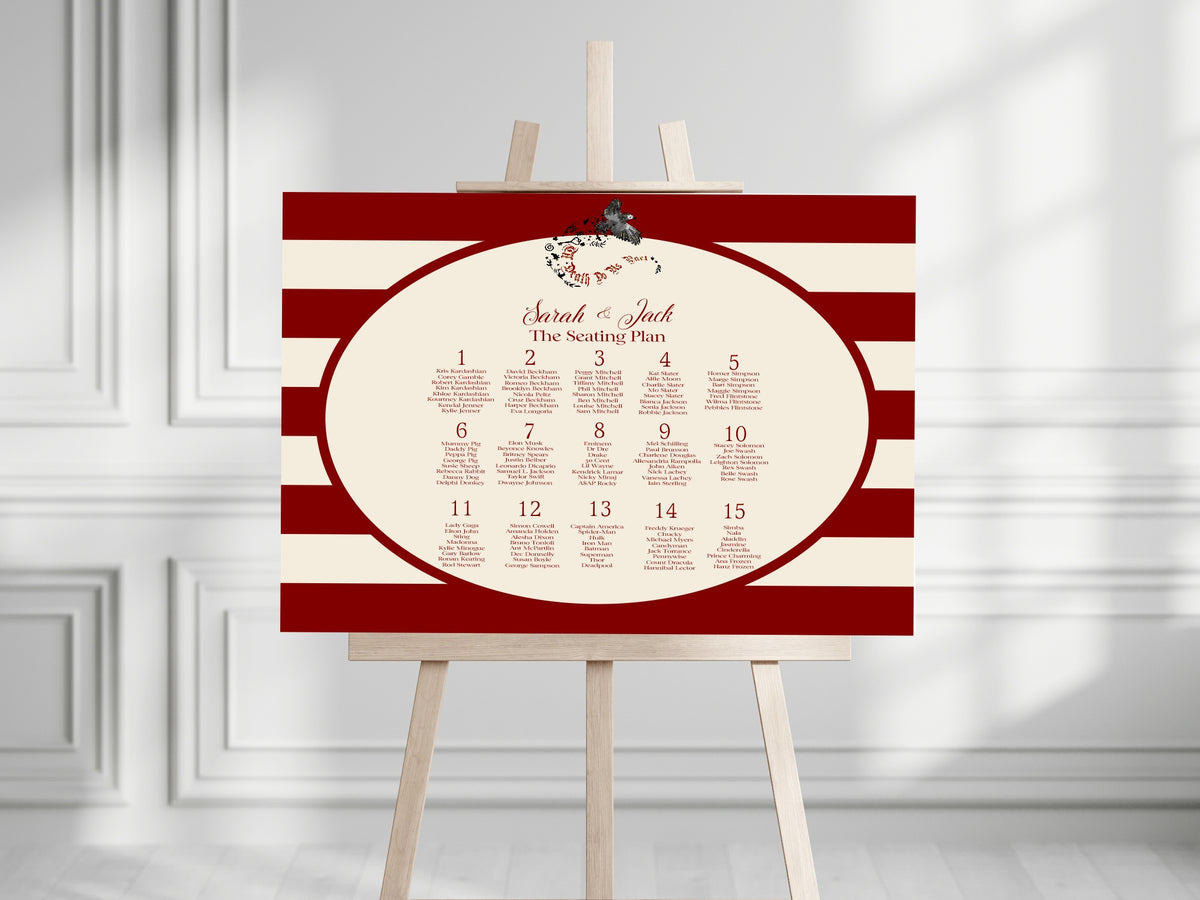 Red Rose & Bird Seating Plan