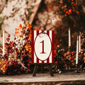 Red Rose & Bird wedding table names and numbers