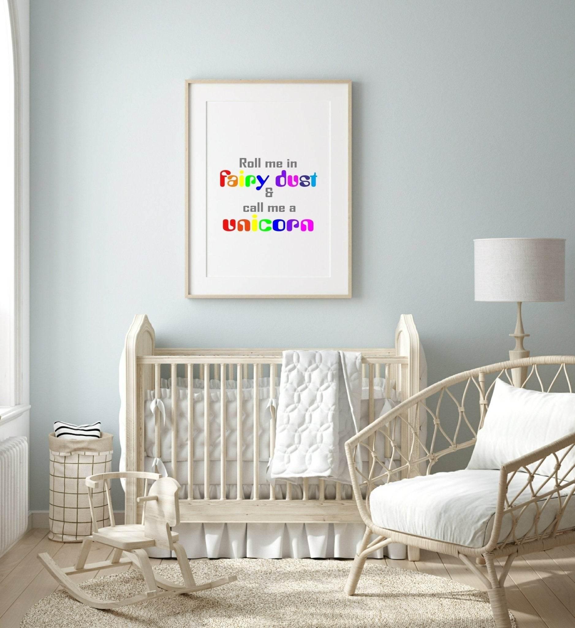 Roll Me In Fairy Dust & Call Me A Unicorn Print | Nursery Wall Art - Larosier Prints