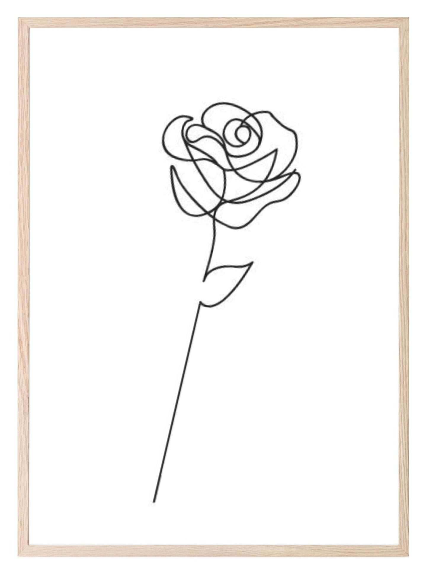 Rose Line Art Print | Monochrome Floral Wall Art