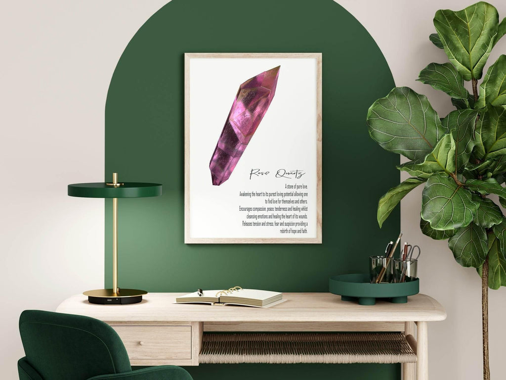 Rose Quartz Definition Print | Crystals Wall Art - Larosier Prints