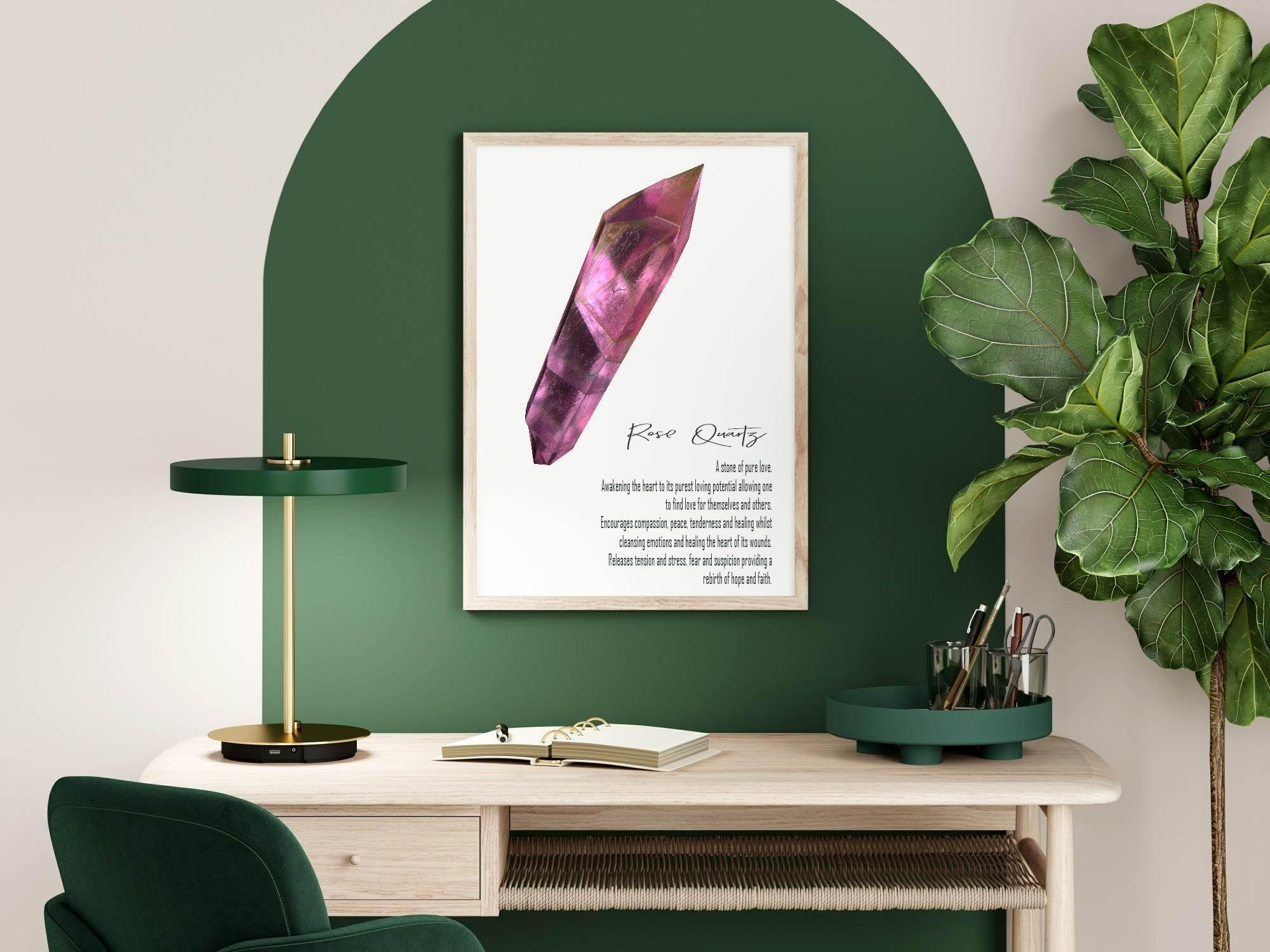 Rose Quartz Definition Print | Crystals Wall Art - Larosier Prints