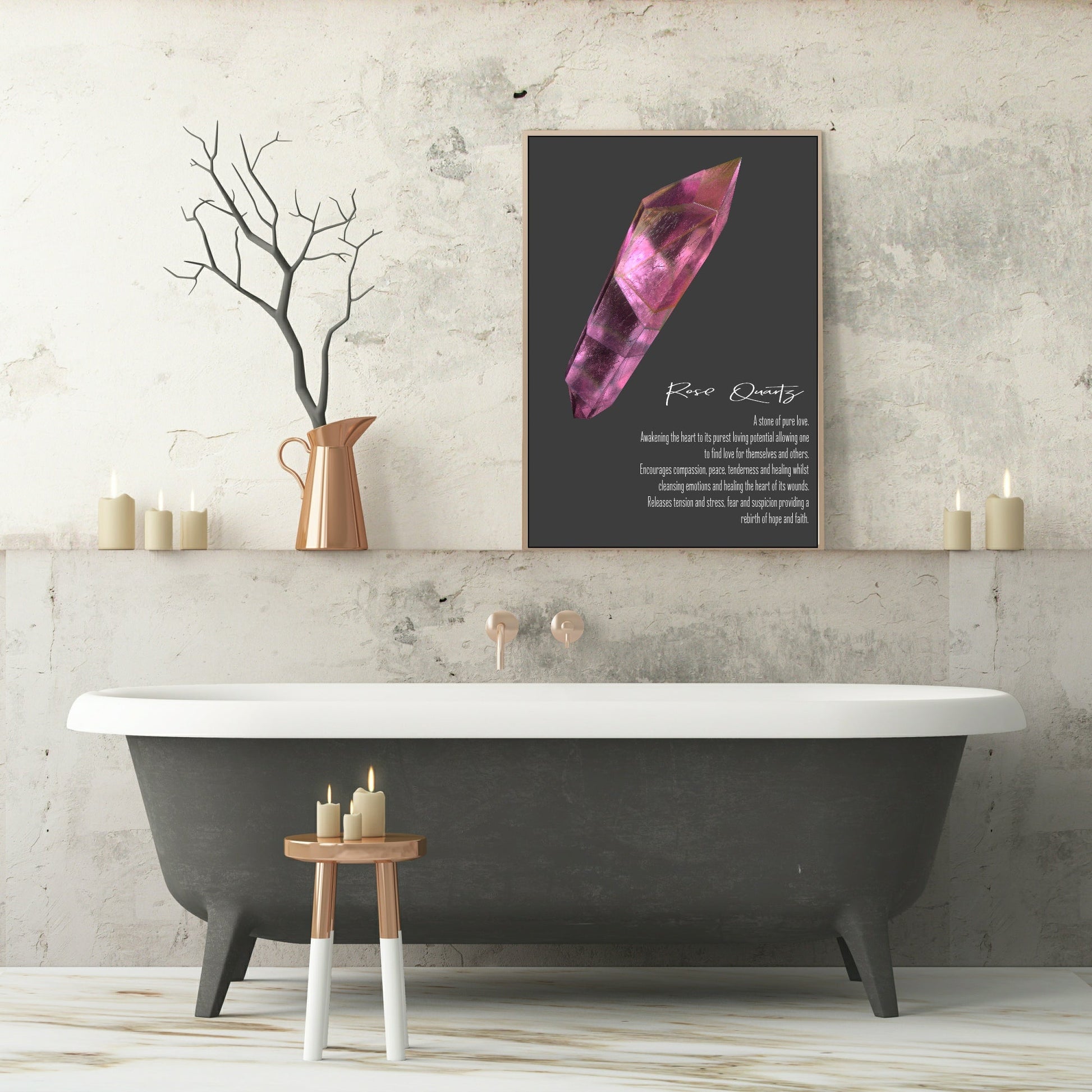 Rose Quartz Definition Print | Crystals Wall Art