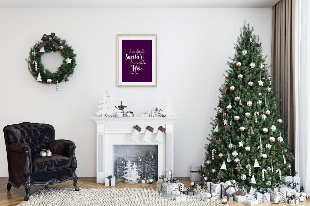 Santa's Favourite Ho Ho Ho Print | Funny Christmas Wall Art - Larosier Prints