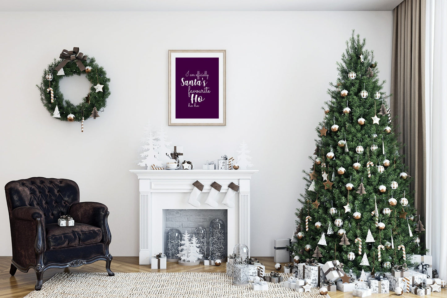 Santa's Favourite Ho Ho Ho Print | Funny Christmas Wall Art