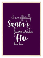 Santa's Favourite Ho Ho Ho Print | Funny Christmas Wall Art - Larosier Prints