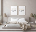 Set of 2 Big Spoon & Little Spoon Prints | Over The Bed Wall Art - Larosier Prints