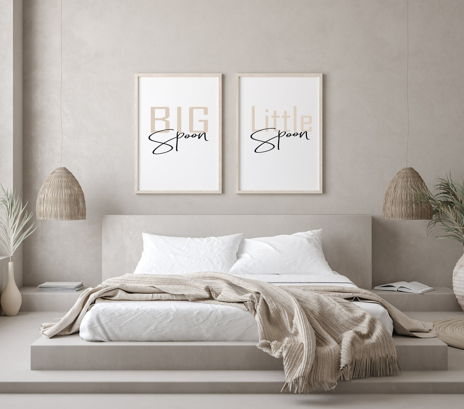 Set of 2 Big Spoon & Little Spoon Prints | Over The Bed Wall Art