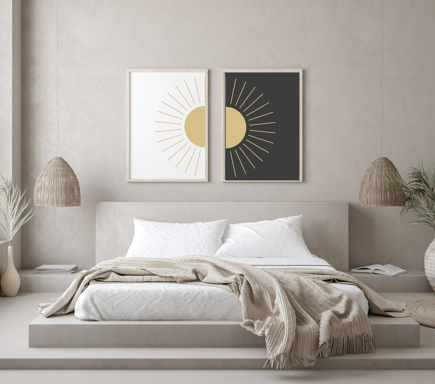 Set of 2 Sunshine Print | Over The Bed Wall Art