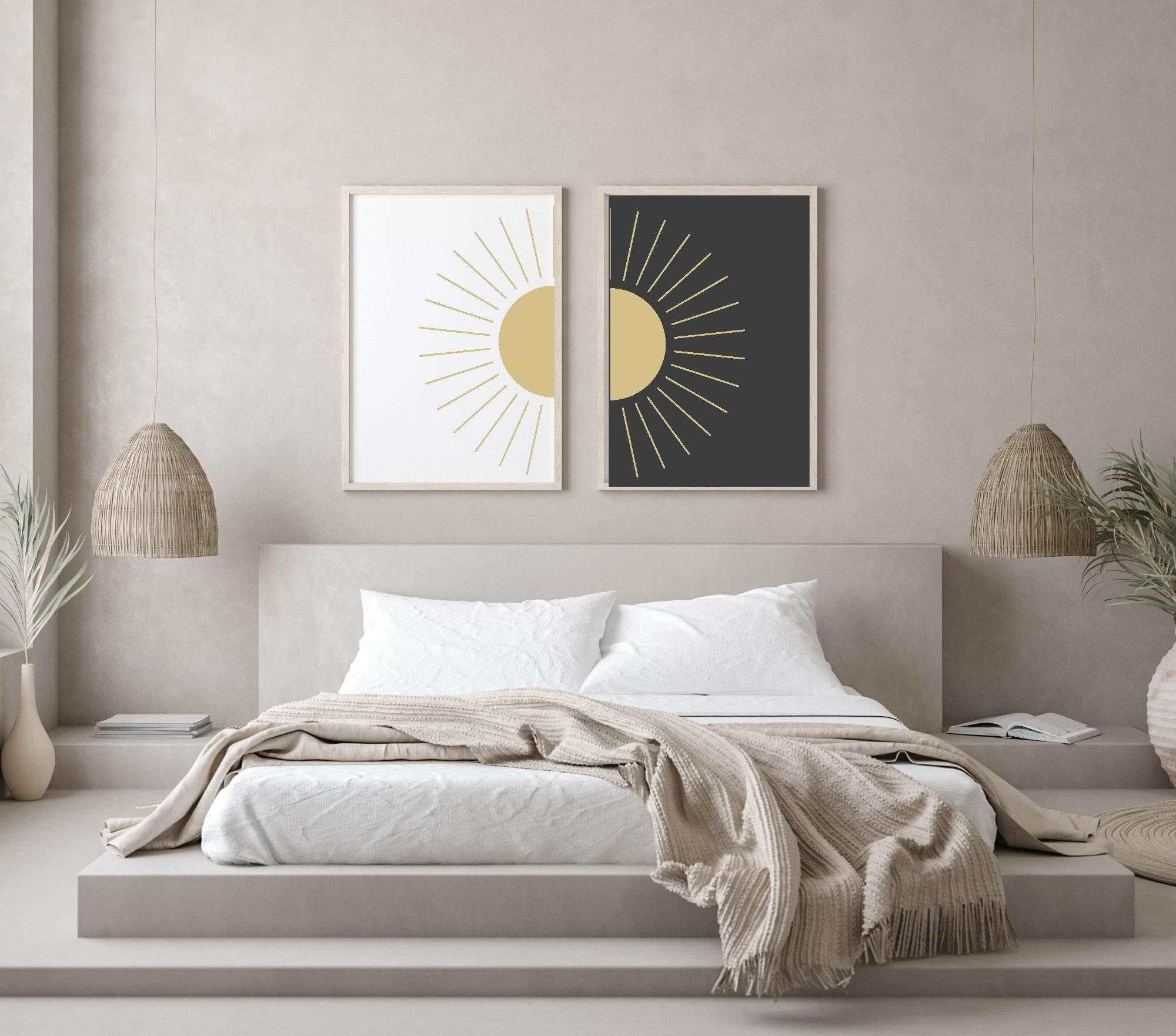Set of 2 Sunshine Print | Over The Bed Wall Art - Larosier Prints