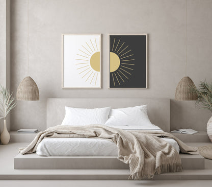 Set of 2 Sunshine Print | Over The Bed Wall Art