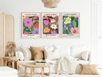 Set of 3 Flower Market Prints | Travel Floral Wall Art - Larosier Prints