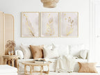 Set of 3 Gold Feather Prints | Modern Wall Art - Larosier Prints